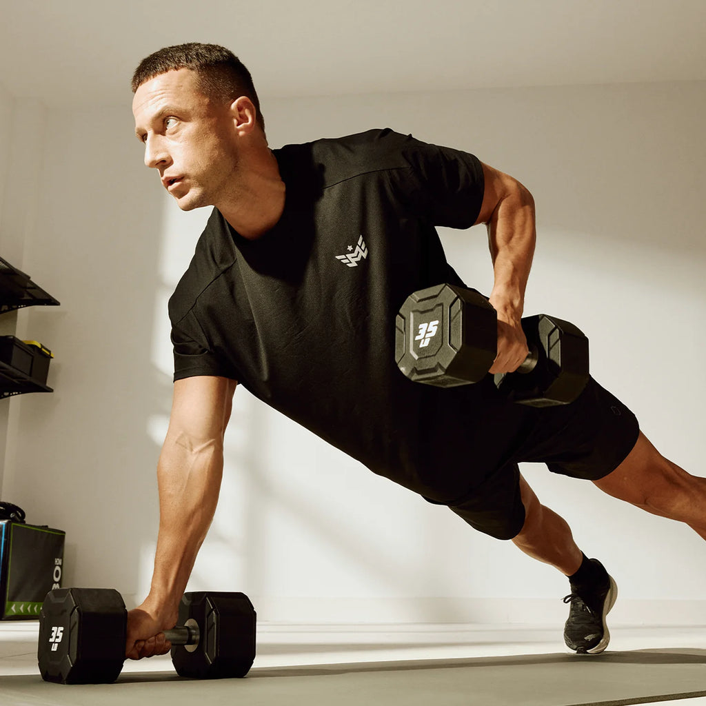 Major Fitness DBSET5-55 Urethane Octagonal-Shield Dumbbells Black