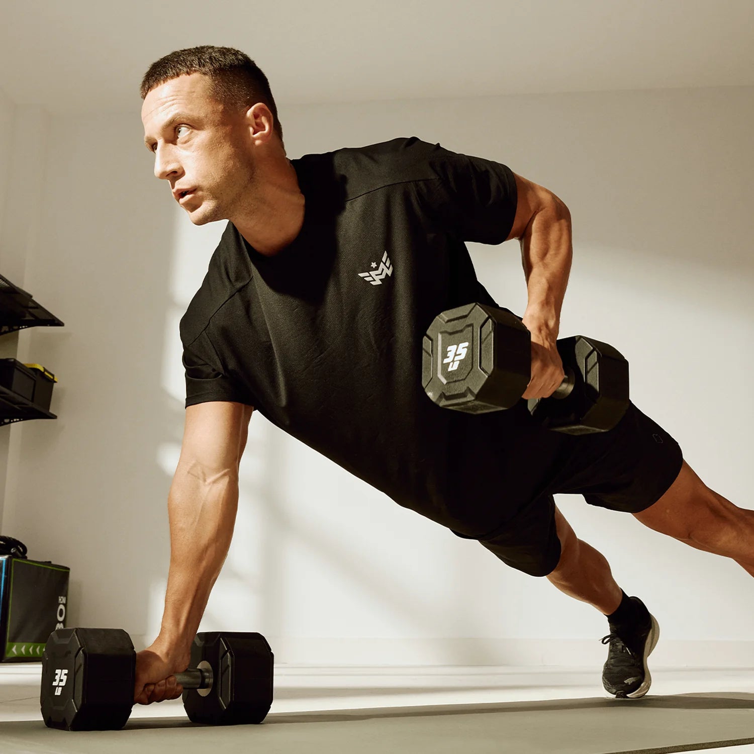 Major Fitness DBSET5-55 Urethane Octagonal-Shield Dumbbells Black