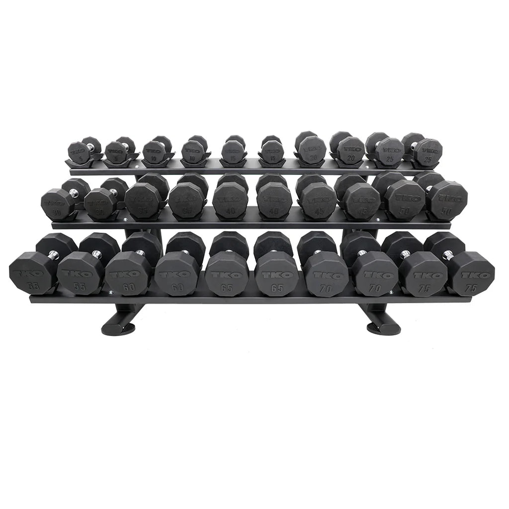 TKO 7052B-BK 15 Pair Dumbbell Rack