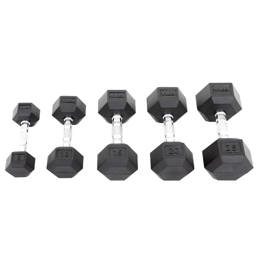 TKO Rubber Hex Dumbbells