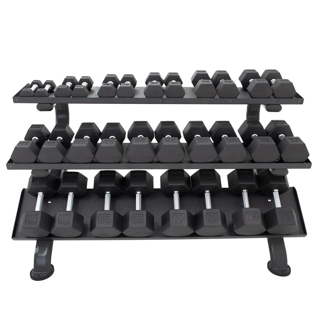 TKO 890HDR-BK 3-Tier Horizontal Dumbbell Rack