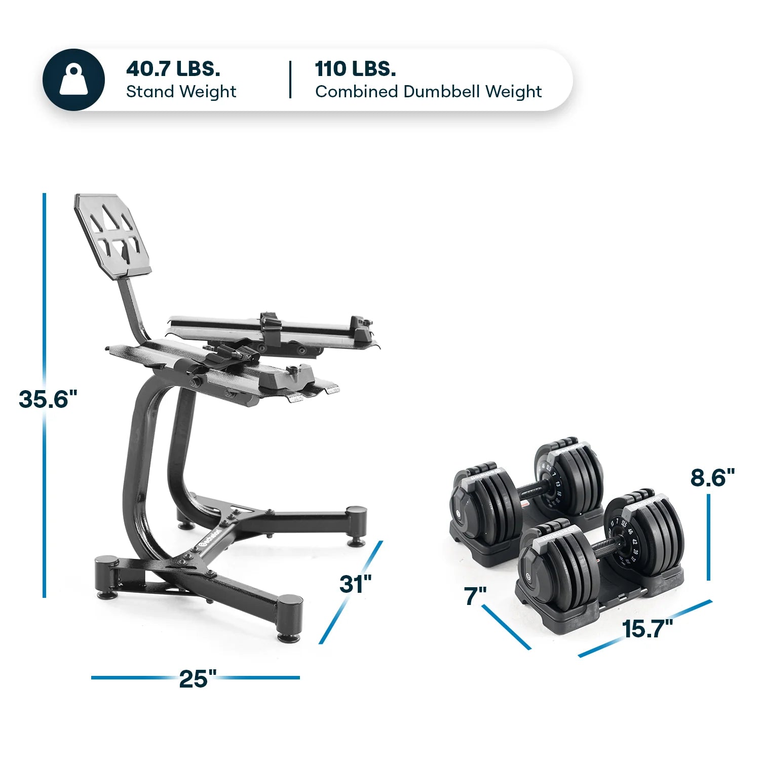 Echelon Strength Multi-Functional Dumbbells & Stand
