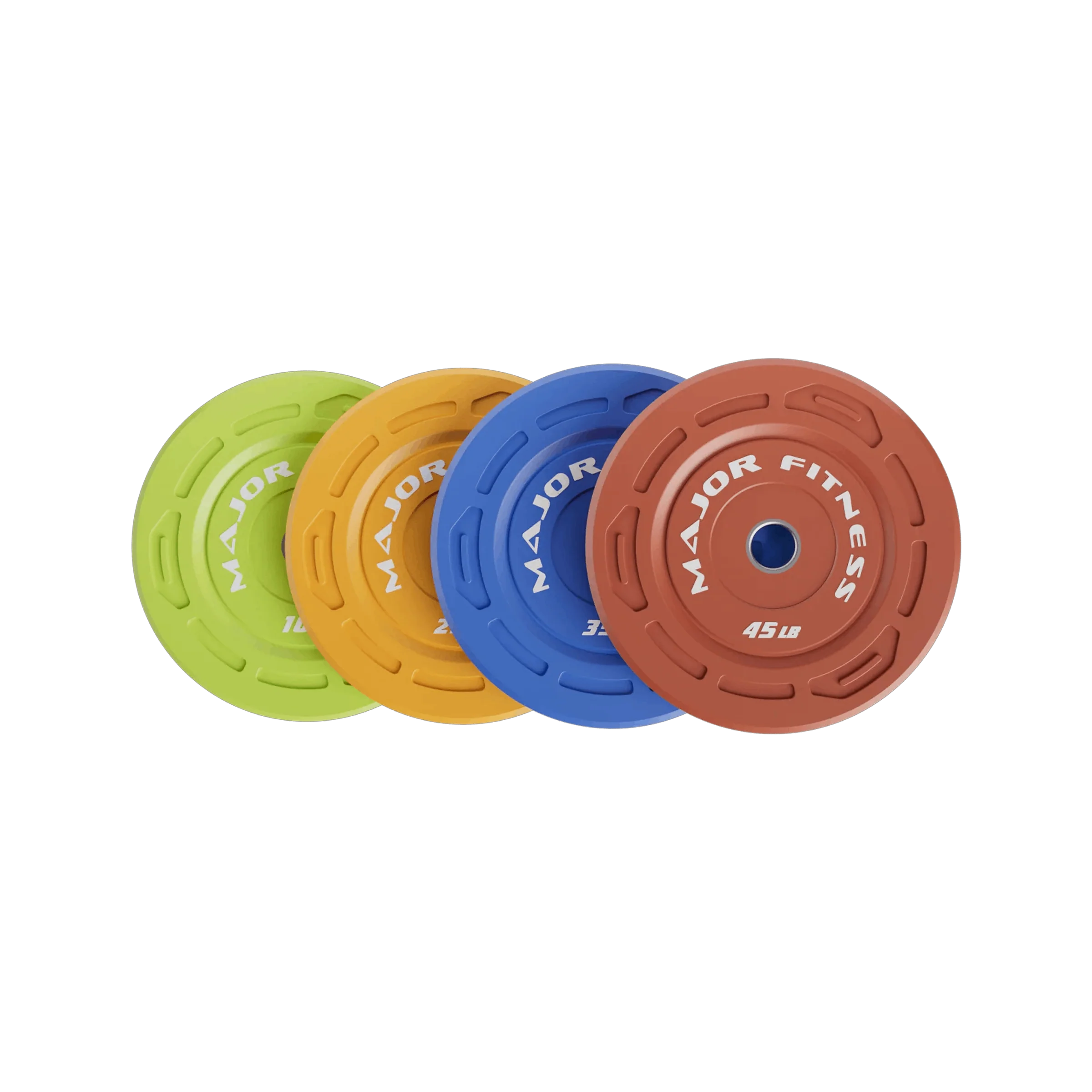 Major Fitness CGWP230 230LB [10lbx2/25lbx2/35lbx2/45lbx2] Multi-Color Color Grip Low Bounce Bumper Plates