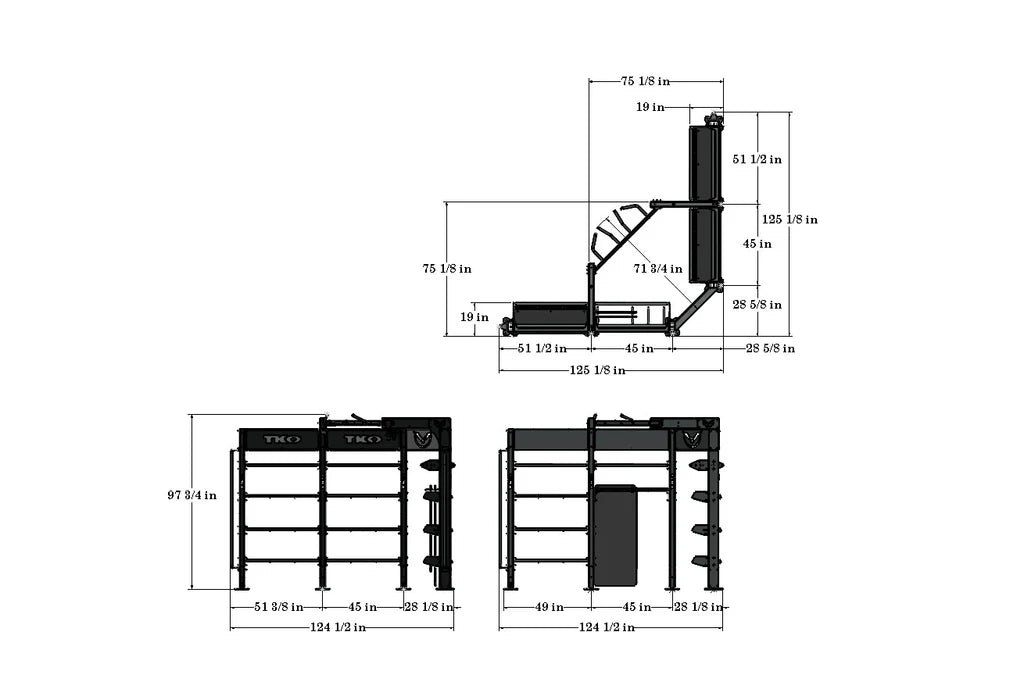 TKO DB-CSSU-848 Corner Storage Suspension Bay