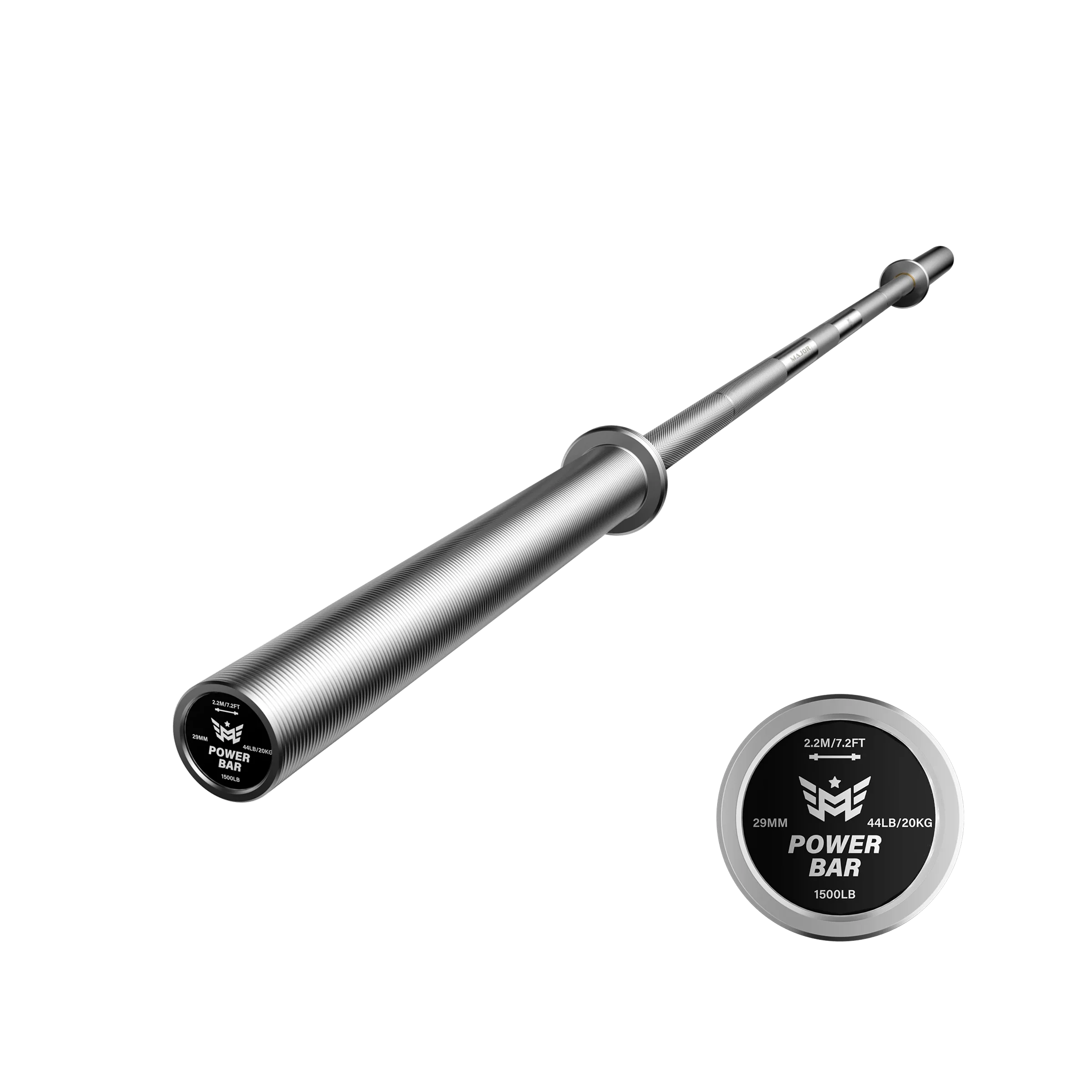 Major Fitness 1500PB Heritage Series Power Bar Silver