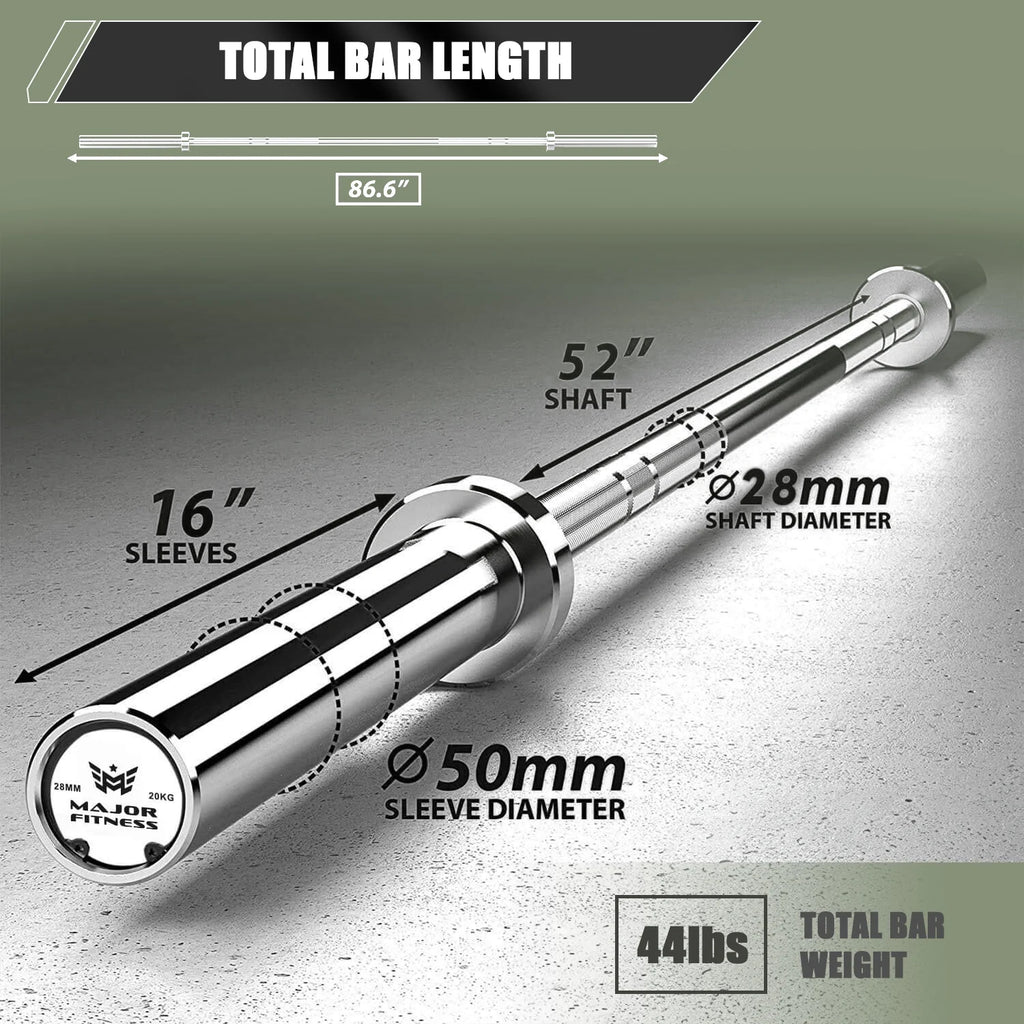 220OB2SR 7ft 20kg Home Gym Barbell Silver
