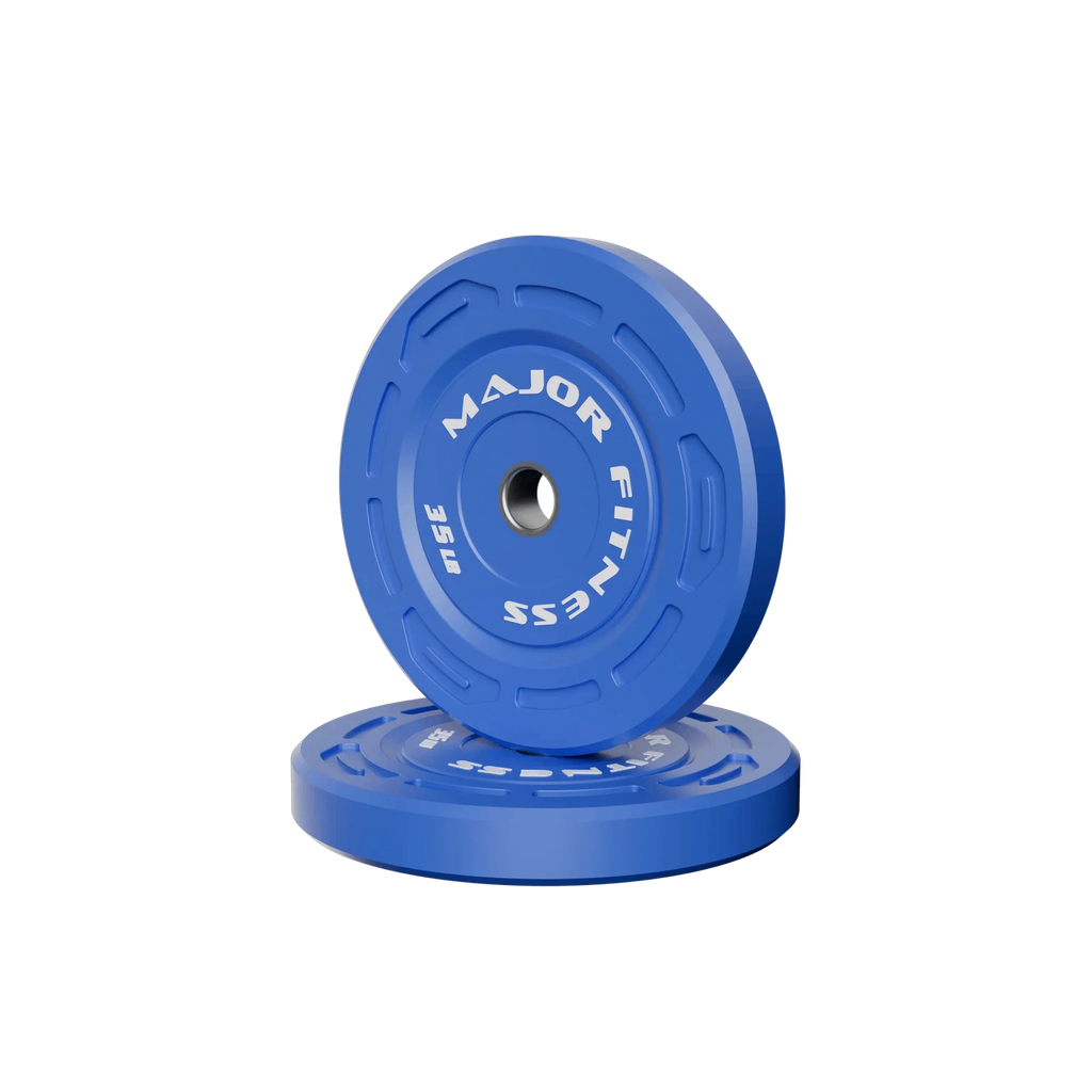 Major Fitness CGWP35 35LB Pair Blue Color Grip Low Bounce Bumper Plates