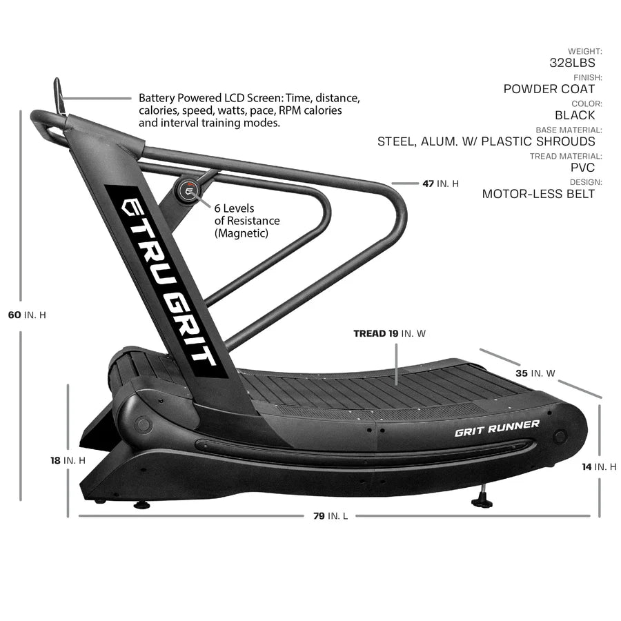 Grit Runner Curved Manual Treadmill - RUNN1000