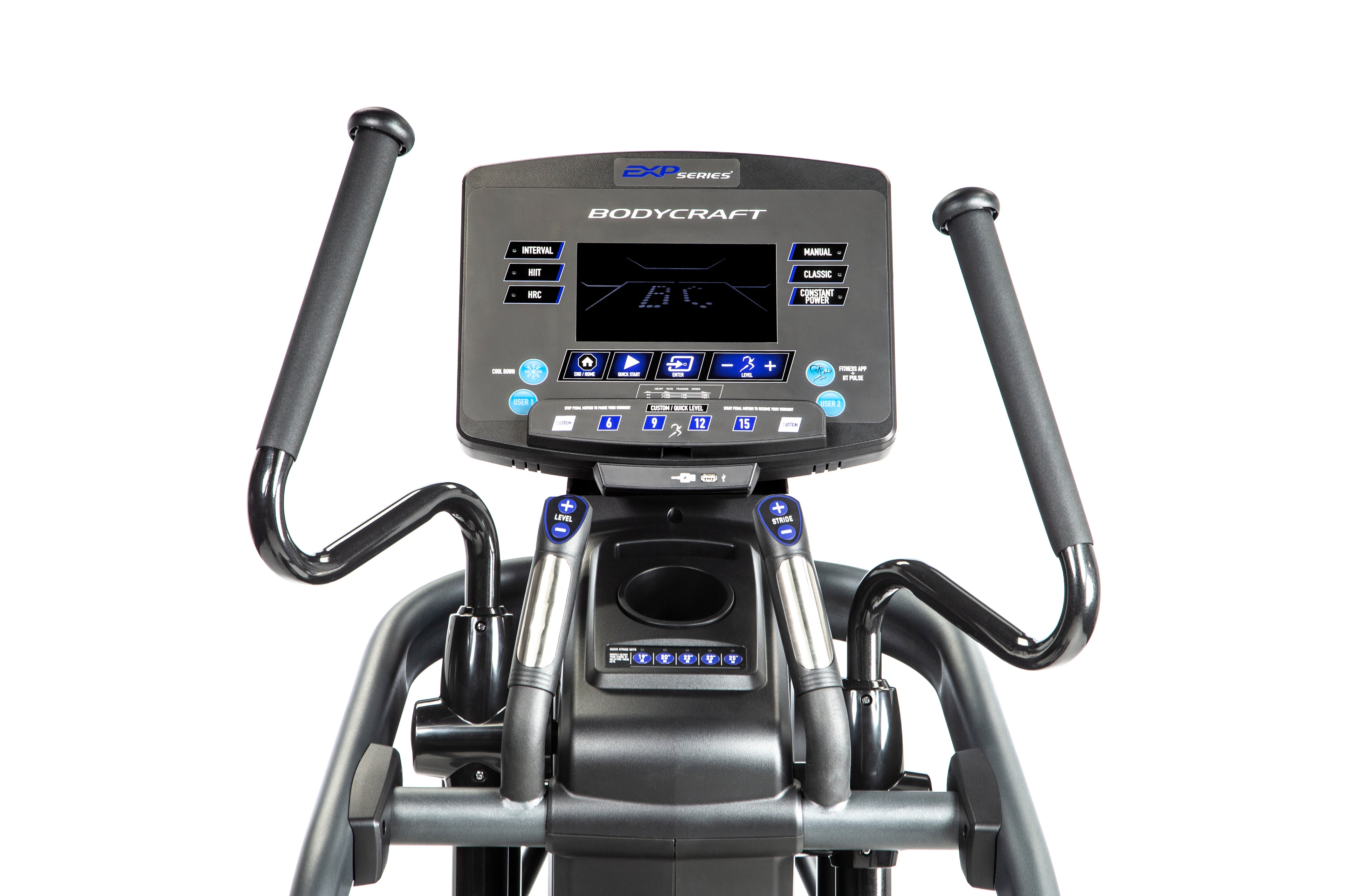 BODYCRAFT E1200 Suspended Adjustable Stride Elliptical w/9" LCD