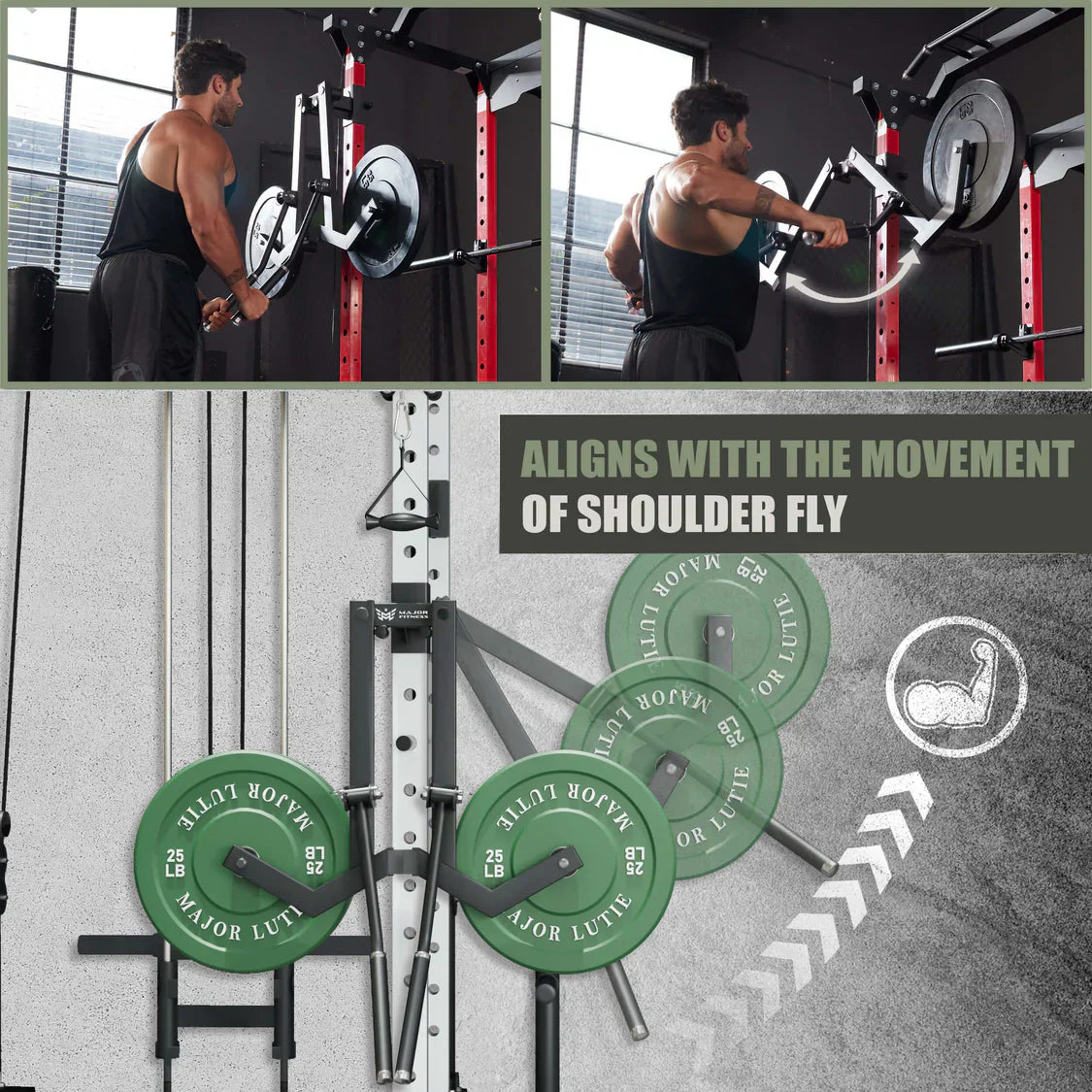 Major Fitness SLRA57 2×3′′ Shoulder Lateral Raise Attachment Black